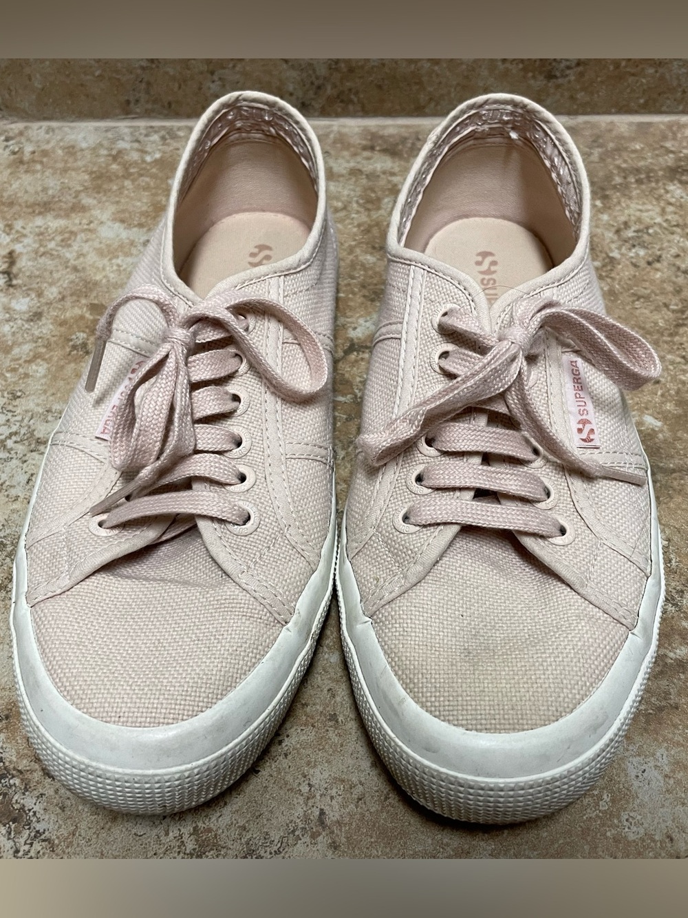 Women’s Superga canvas sneakers, light pink / nude color, size 8.5M / 39.5